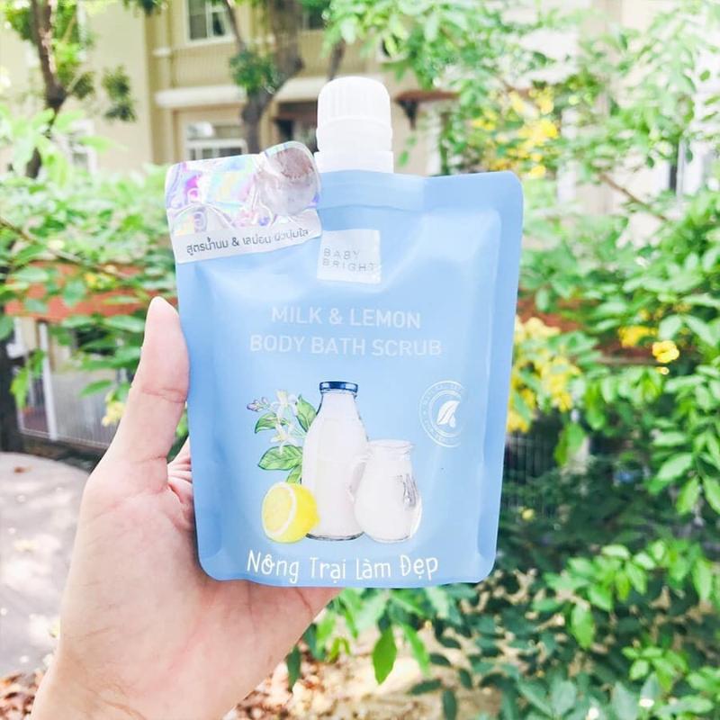 Muối Tẩy Da Chết Toàn Thân Baby Bright Milk And Lemon 250G - Nông Trại Làm  Đẹp Farm Official